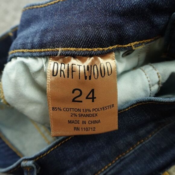 Driftwood Jeans Womens 24 Blue Denim Classic Fit Marilyn Skinny Rodeo Embroidery - Picture 4 of 12
